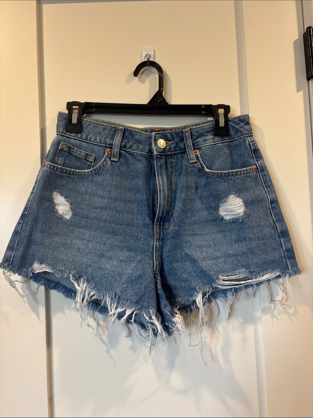 Forever 21 Distressed Light Blue Denim Cutoff Shorts